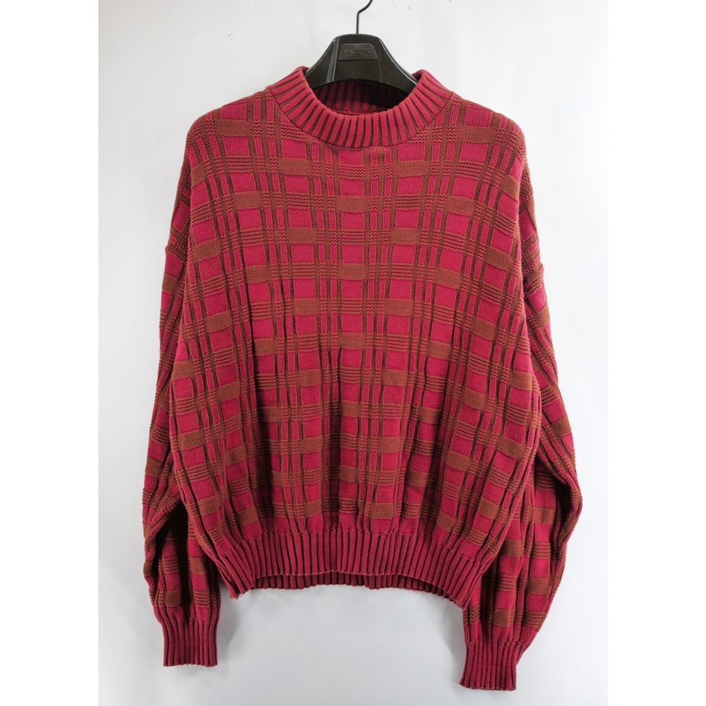Vintage 90s Christian Dior Sweater Mens XL Red Knit 100% Cotton USA